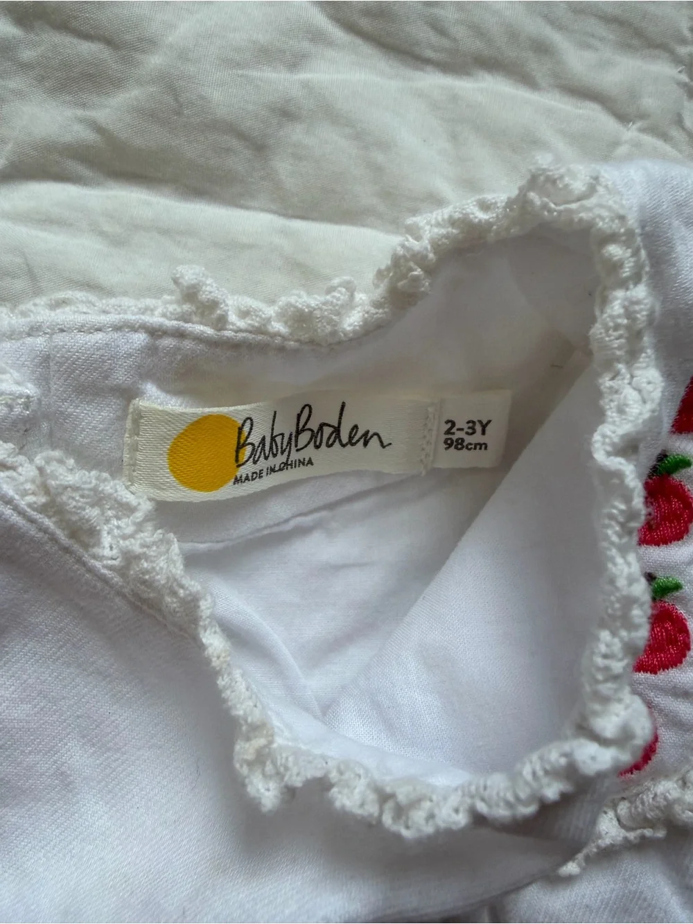Girls Embroidered Apple set, 24 months